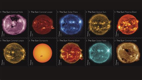 New NASA sun stamps celebrate a decade of watching the sun from space