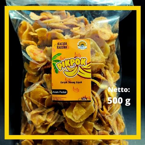 Jual Keripik Pisang Kepok Asam Pedas Manis 500g | Shopee Indonesia