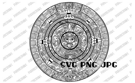 Aztec Calendar SVG PNG JPG Clip Art Printable Instant - Etsy Hong Kong