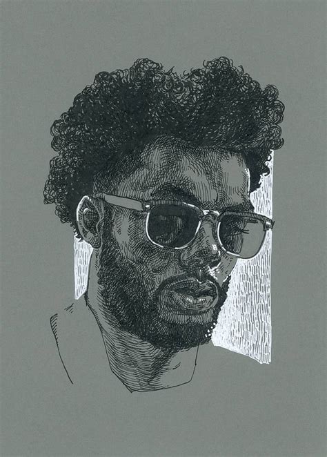 Black man portrait. Ink drawing Drawing by Katarzyna Gagol | Saatchi Art