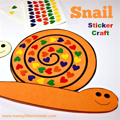 Snail Sticker Craft - FREE printable snail to cover with stickers ...