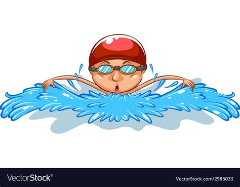 A simple drawing of a man swimming Royalty Free Vector Image