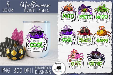 Funny Pumpkin Halloween Drink Labels Graphic by Ivy’s Creativity House ...