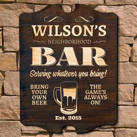 Neighborhood Bar Personalized Sign (Signature Series) | Personalized ...