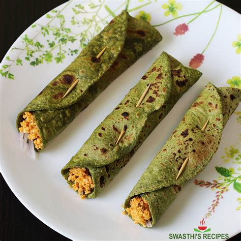 Spinach Wrap Recipe - Swasthi's Recipes