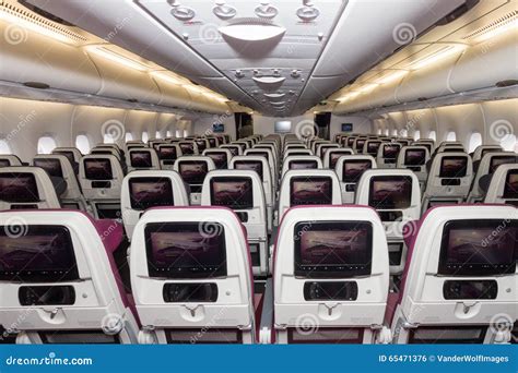 Qatar A380 cabin editorial photo. Image of plane, seat - 65471376