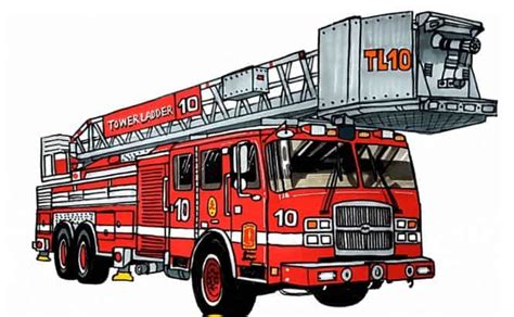 easy drawing fire truck - - Image Search Results | Fire trucks, Fire ...