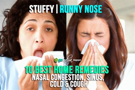 10 Home Remedies for Nasal Congestion, Sinus, Cold & Cough, Stuffy ...