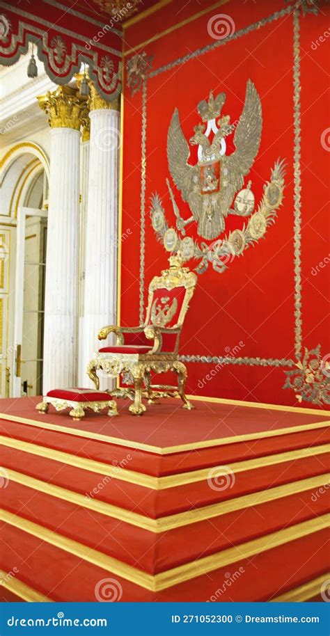 Throne in the Palace of the Hermitage Museum in Saint Petersburg Stock ...