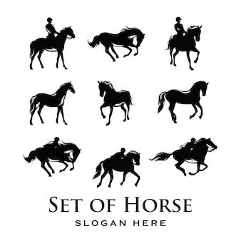 Premium Vector | Horse logo silhouette