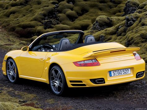 2008 Yellow Porsche 911 Turbo Cabriolet wallpapers