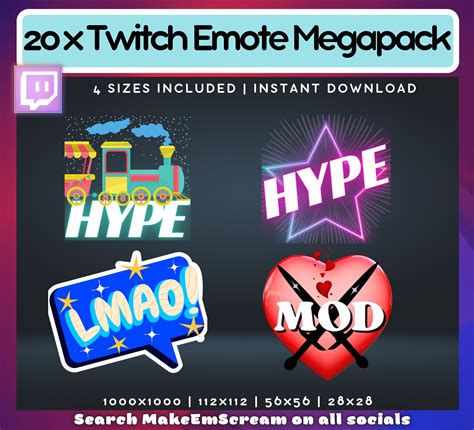 Twitch Emote Megapack 20 X Twitch Emotes Funny Twitch - Etsy