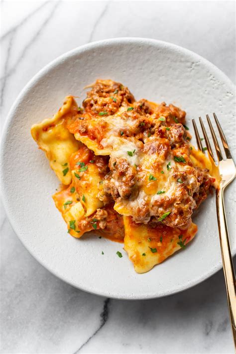 Easy Cheesy Baked Ravioli • Salt & Lavender