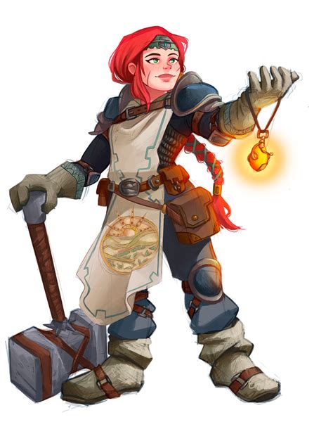 [Art] Commissioned my Dwarf Cleric, Eyir Lifdagar! : r/DnD