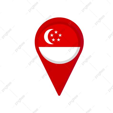 Location Pin White Transparent, Singapore Flag In Location Pin ...