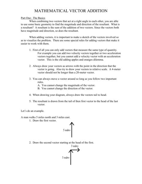 Vector Addition Worksheet With Answers - Wordworksheet.com