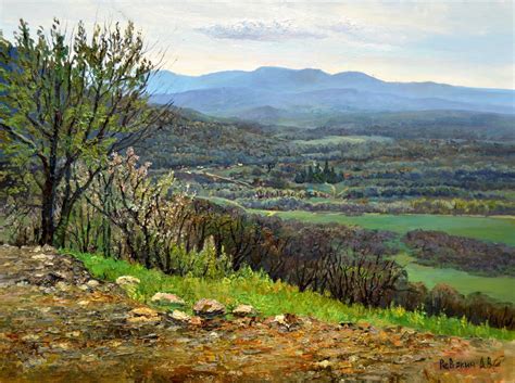 Oil painting landscape mountain valley Oil painting by Dmitry Revyakin ...