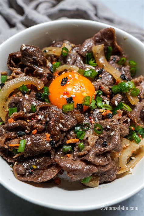 Beef Gyudon with Raw Egg Yolk - Nomadette