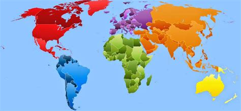 Seven Continents of the World Map | Blank world map, World map ...