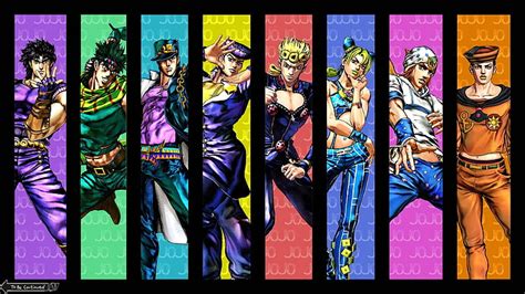 HD wallpaper: JoJo's Bizarre Adventure, family, Joestar, multi colored ...