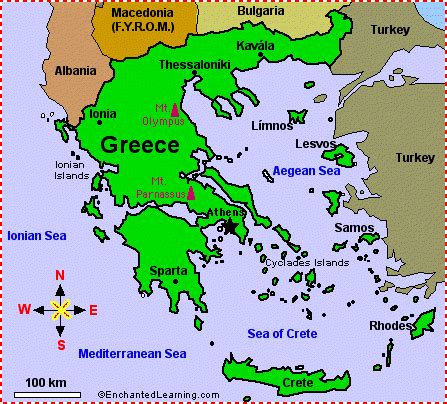 Map of Greece - EnchantedLearning.com