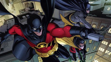 Epic Batman & Robin HD Wallpaper Featuring Damian Wayne and Tim Drake