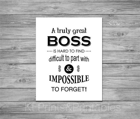 Boss appreciation print Printable Boss Gift Black and