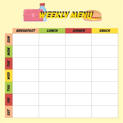 Weekly Printable Menu