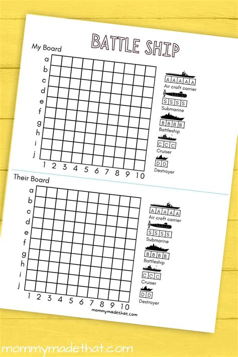 Printable Battleship Game (Free Printable Game Boards) | Battleship ...