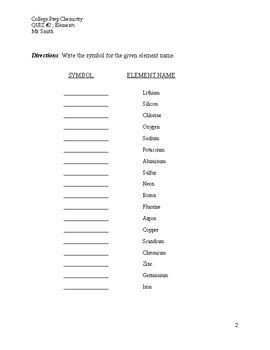 Element Quiz 1-36 by Drew Smith | Teachers Pay Teachers
