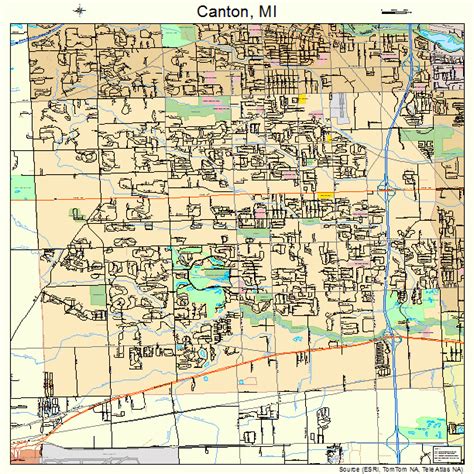 Canton Michigan Street Map 2613110