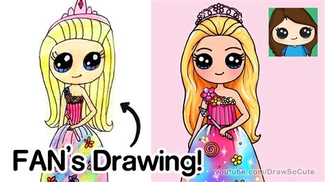 Drawing a FAN'S DRAWING | Barbie Princess - YouTube