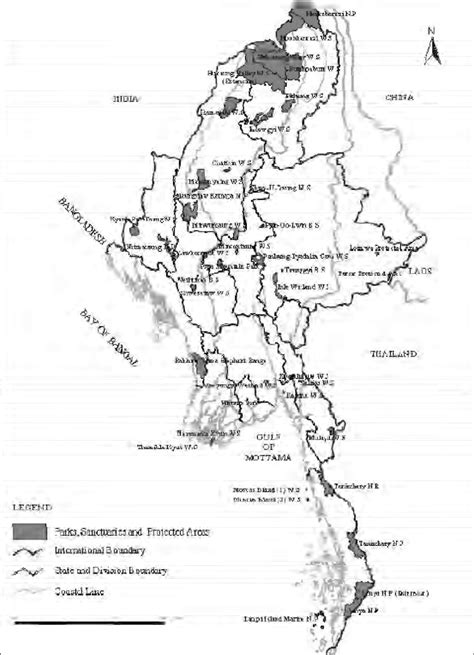 Wildlife Sanctuaries and National Parks in Myanmar | Download ...