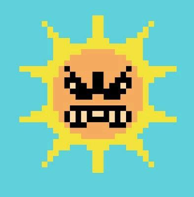 Super Mario 3 angry sun | Pixel art, Gaming tattoo, Super mario