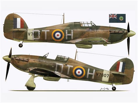 Asisbiz Hurricane I RAF 257Sqn DTH David Coke V7607 Coltinshall England ...