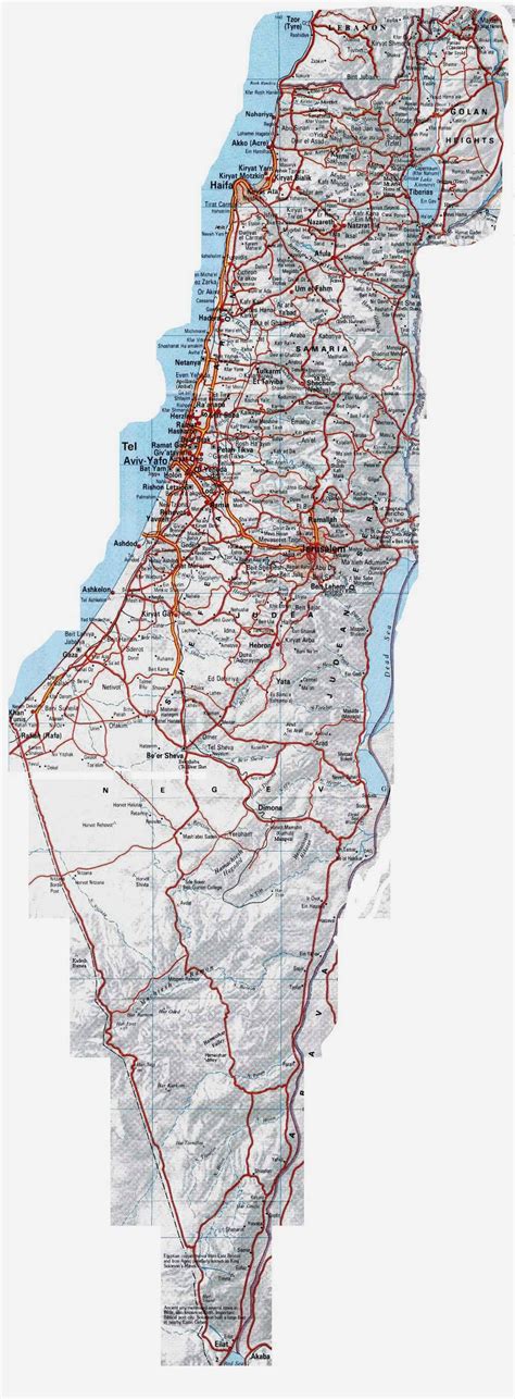 Israel Road Map - Free Printable maps | Mapa, Israel