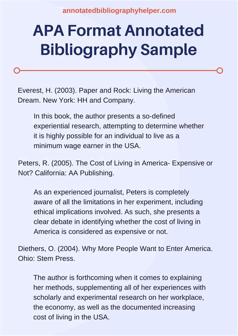 APA Format Annotated Bibliography Sample by Bibliography-Samples on ...