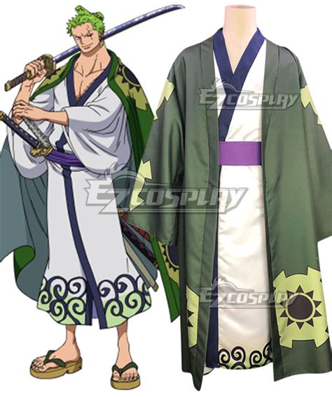 One Piece Wano Country Arc Roronoa Zoro Kimono Cosplay Costume