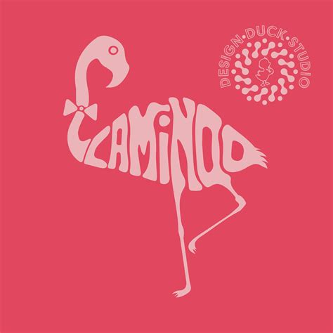 Flamingo Typography Word Art SVG, Flamingo Shape Design, Flamingo Art ...