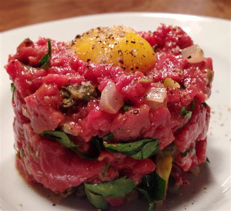 Raw egg with raw beef ;) | Raw food recipes, Food, Beef