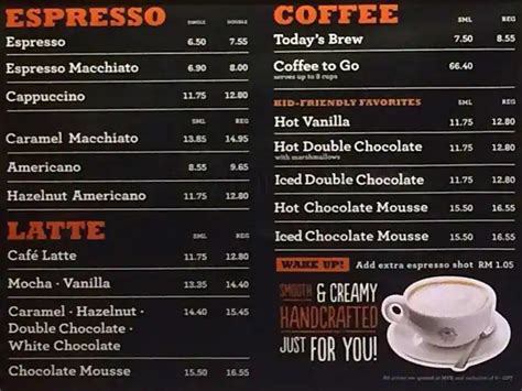 The Coffee Bean & Tea Leaf Menu - Zomato Malaysia