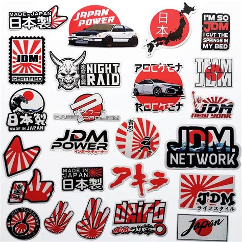 46Pcs Funny JDM Car Stickers Japan Flag Rising Sun Rear Window Stickers ...