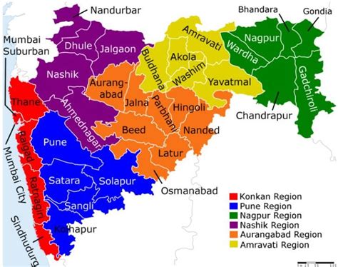 महाराष्ट्र का नक्शा, जिला | maharashtra District Map in hindi ...