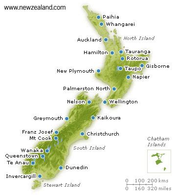 New Zealand Cities List - North Island and South Island Cities