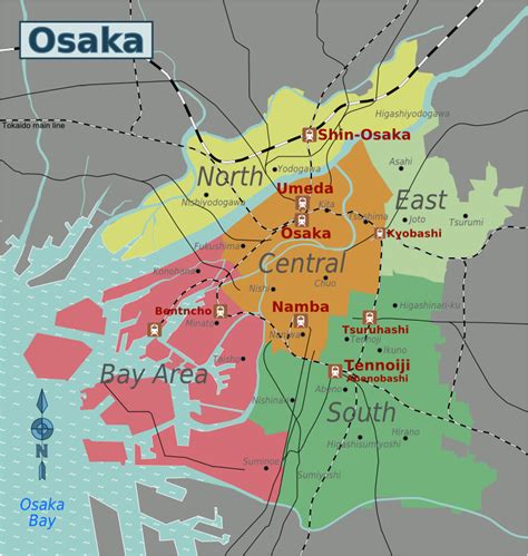 File:Osaka City Map.png - Wikitravel Shared