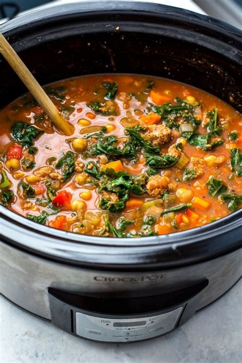 Slow Cooker Tuscan Sausage and Kale Soup - The Girl on Bloor