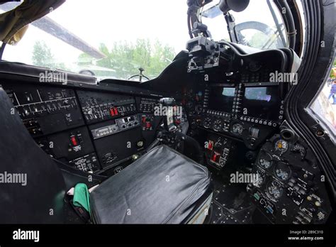 Cockpit of Mil Mi-24P attack helicopter of the Russian Air Force Stock ...