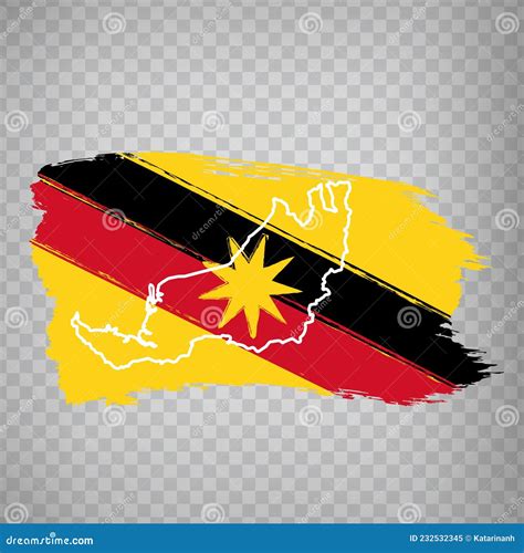 Flag Sarawak Brush Strokes. Flag Sarawak State On Transparent ...