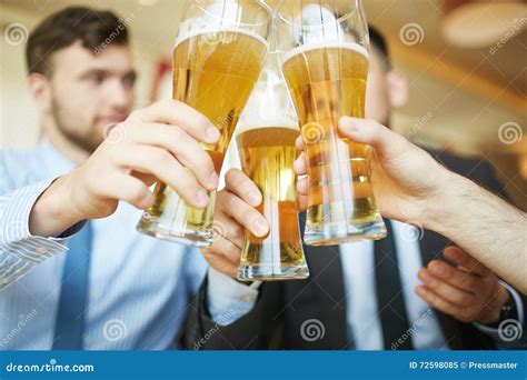 Beer toast stock image. Image of drink, success, businesspeople - 72598085