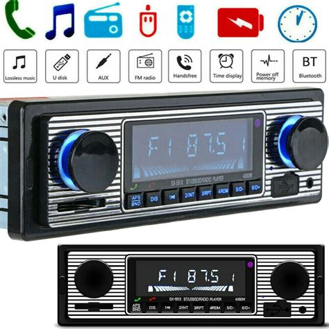 Vintage Car Bluetooth Radio MP3 Player Stereo USB/AUX Classic Stereo ...